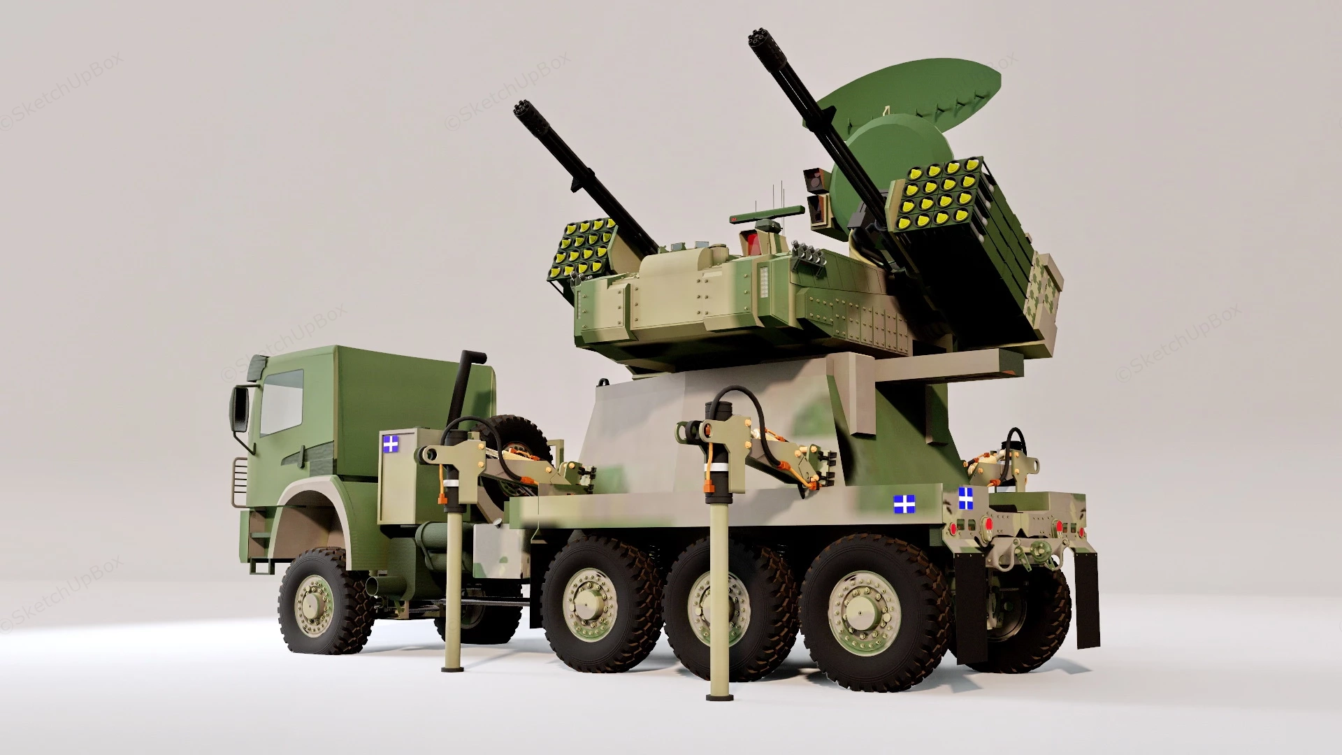 Self Propelled Anti Aircraft Gun sketchup model preview - SketchupBox