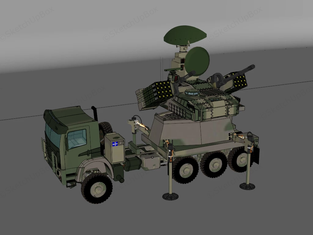Self Propelled Anti Aircraft Gun sketchup model preview - SketchupBox
