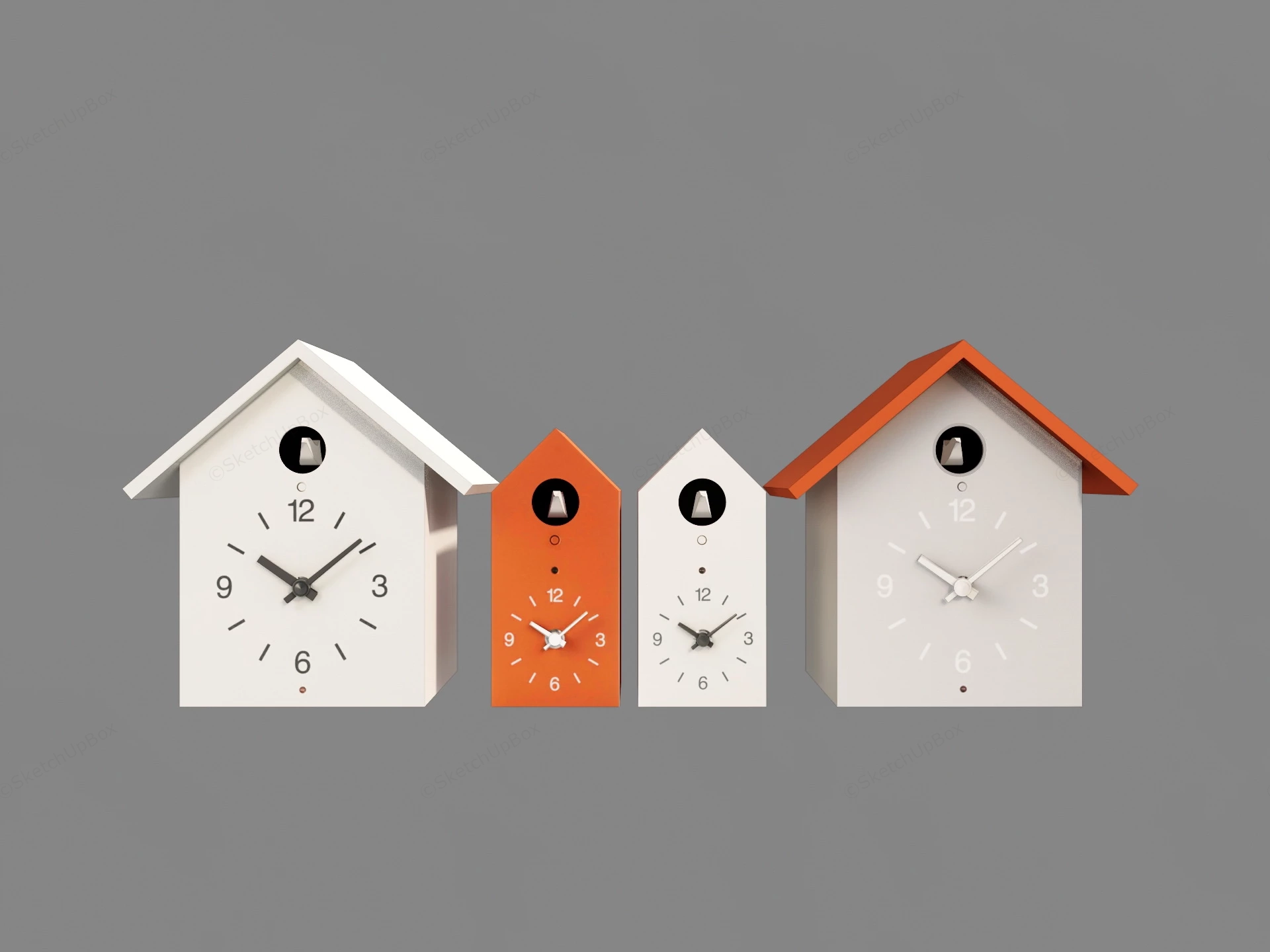 Home Shaped Alarm Clocks sketchup model preview - SketchupBox