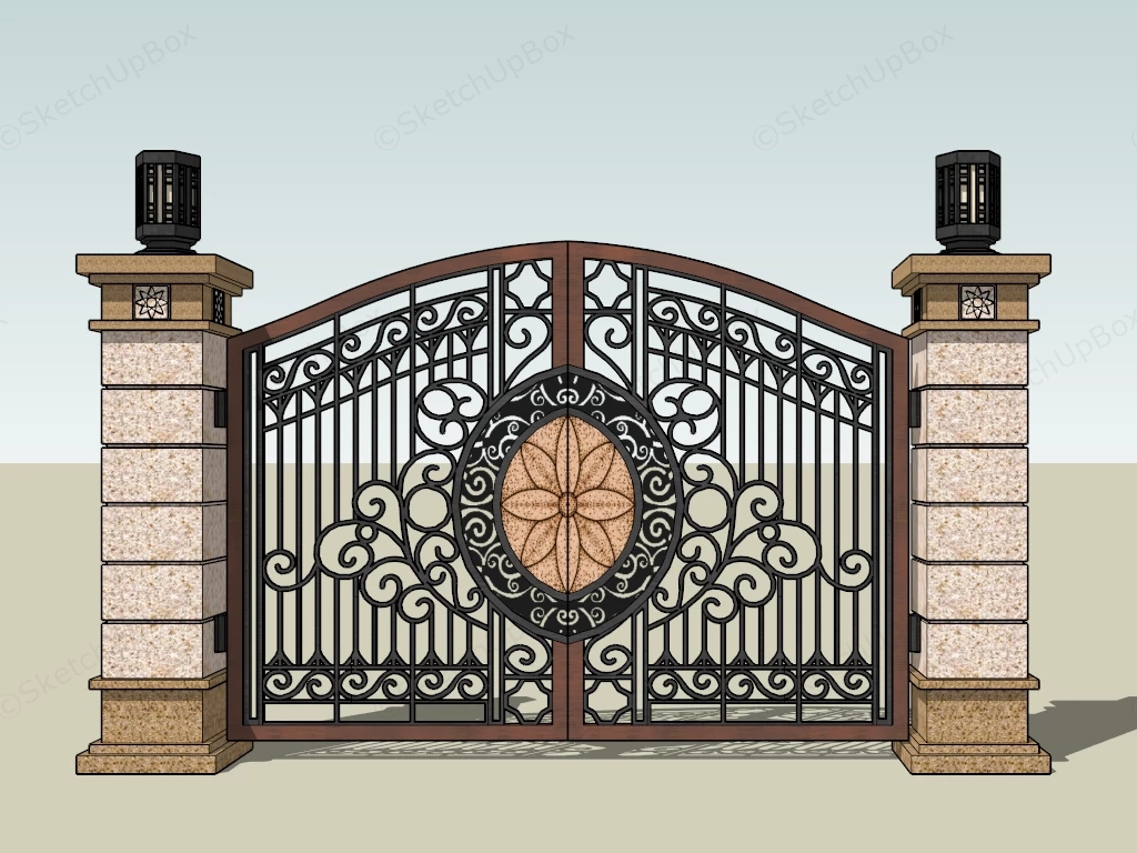 Antique Victorian Style Gate sketchup model preview - SketchupBox