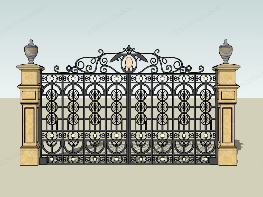 Wrought Iron Gate Design sketchup model preview - SketchupBox