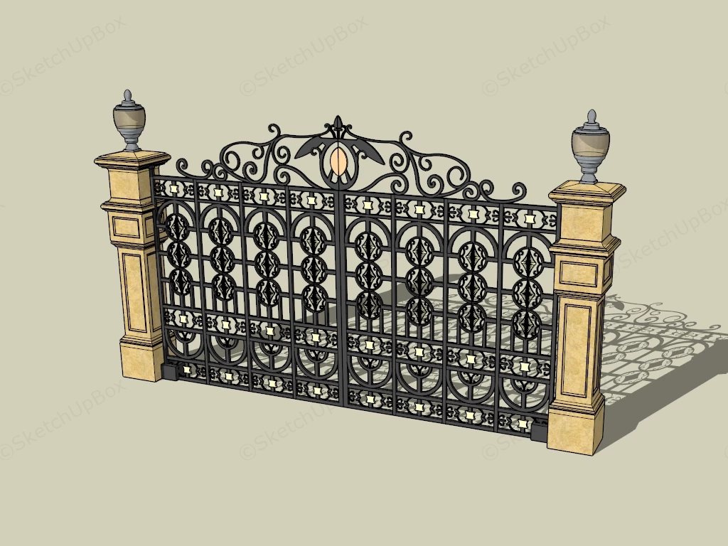 Wrought Iron Gate Design sketchup model preview - SketchupBox