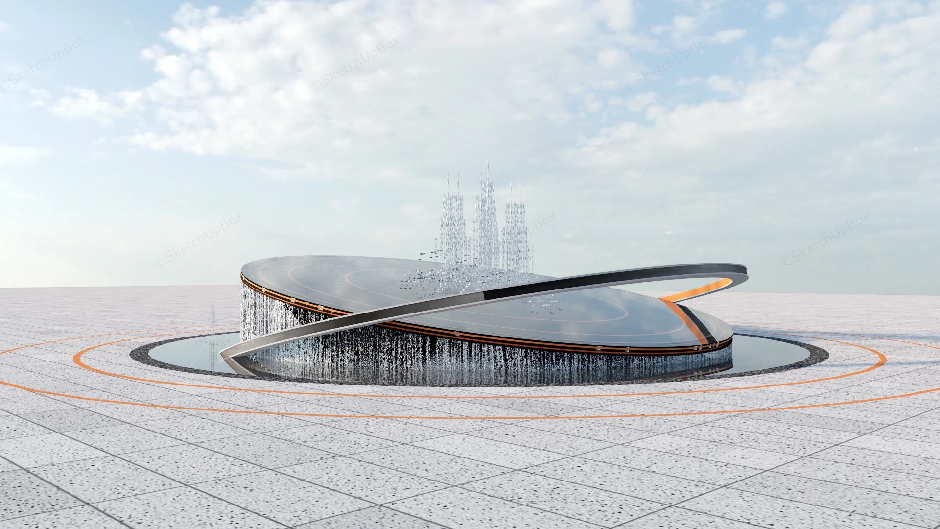 Public Art Fountain sketchup model preview - SketchupBox