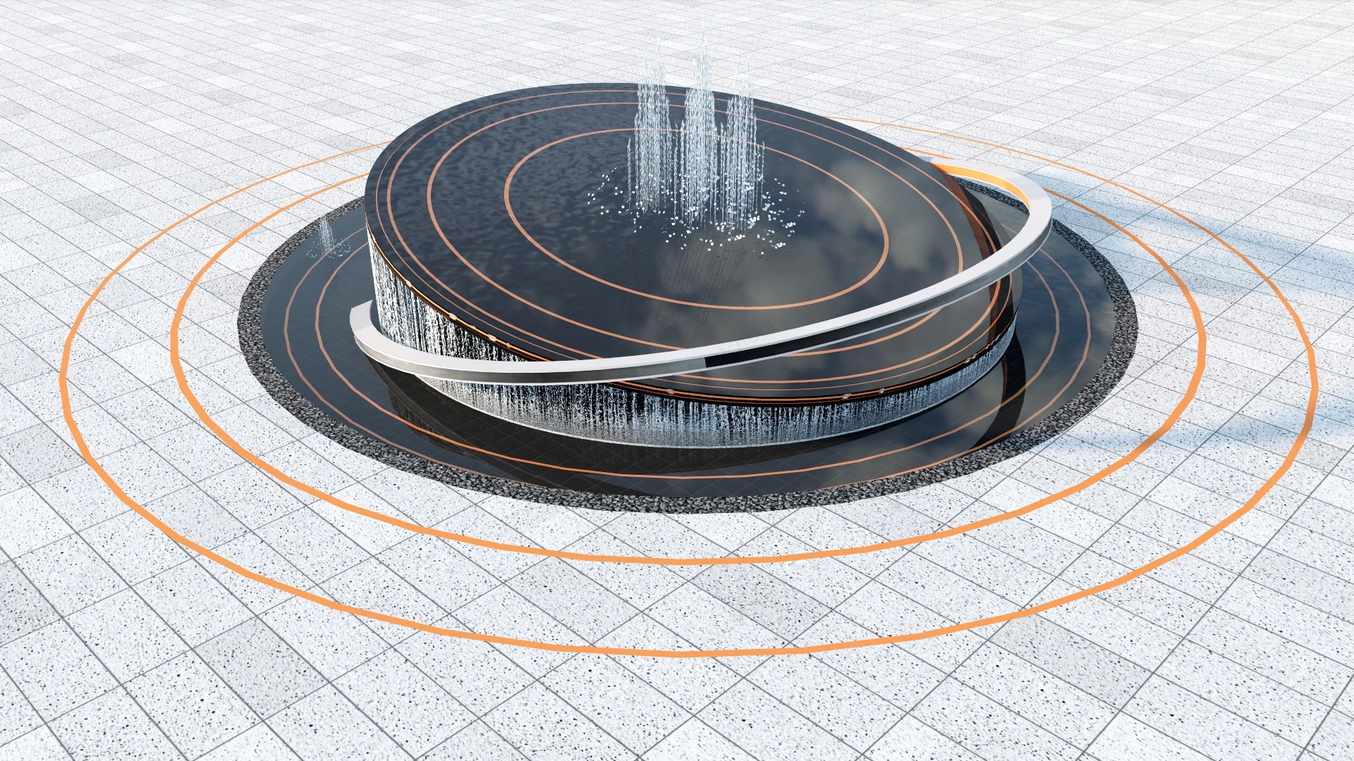 Public Art Fountain sketchup model preview - SketchupBox