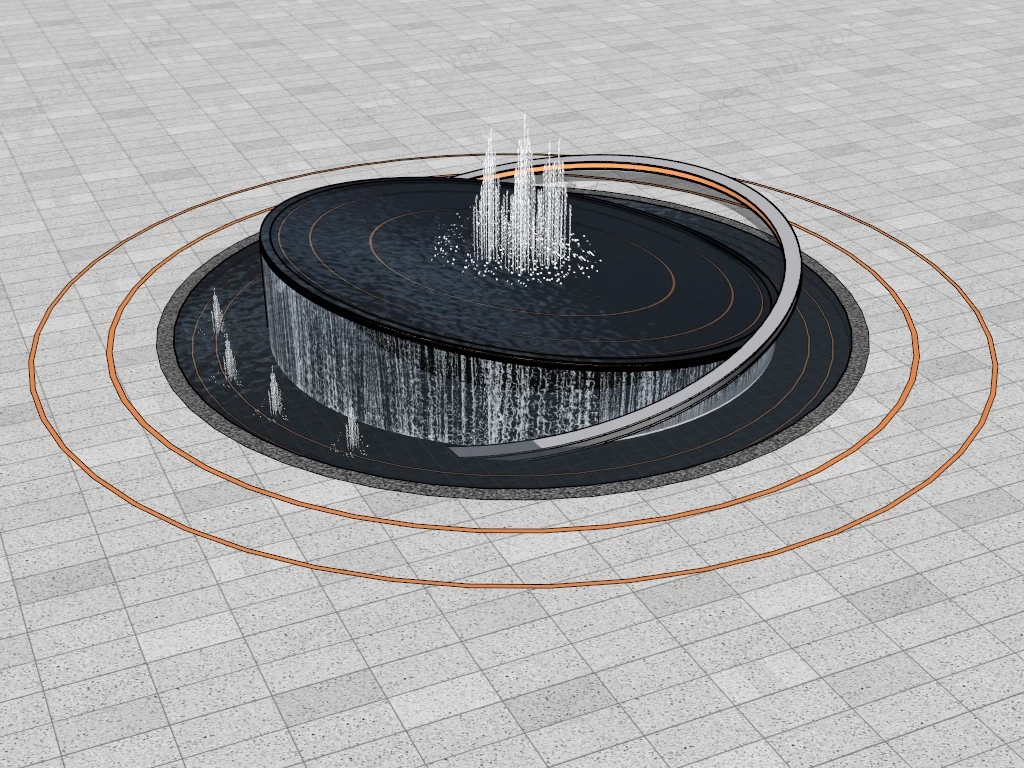 Public Art Fountain sketchup model preview - SketchupBox