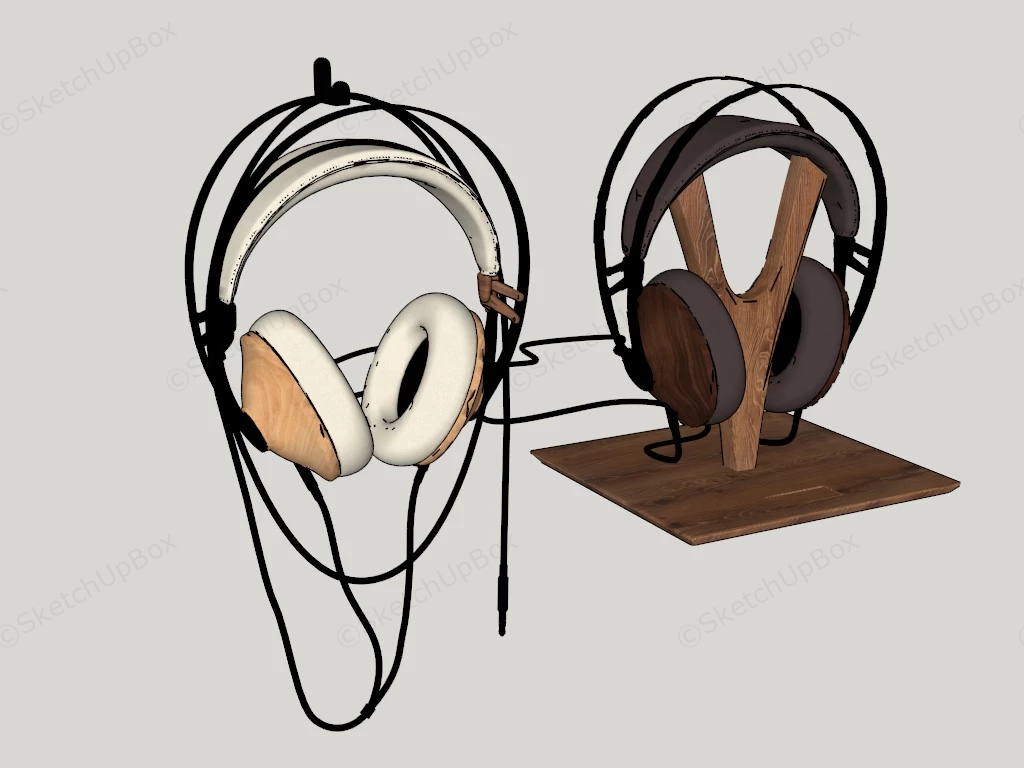 Wired Headphones sketchup model preview - SketchupBox