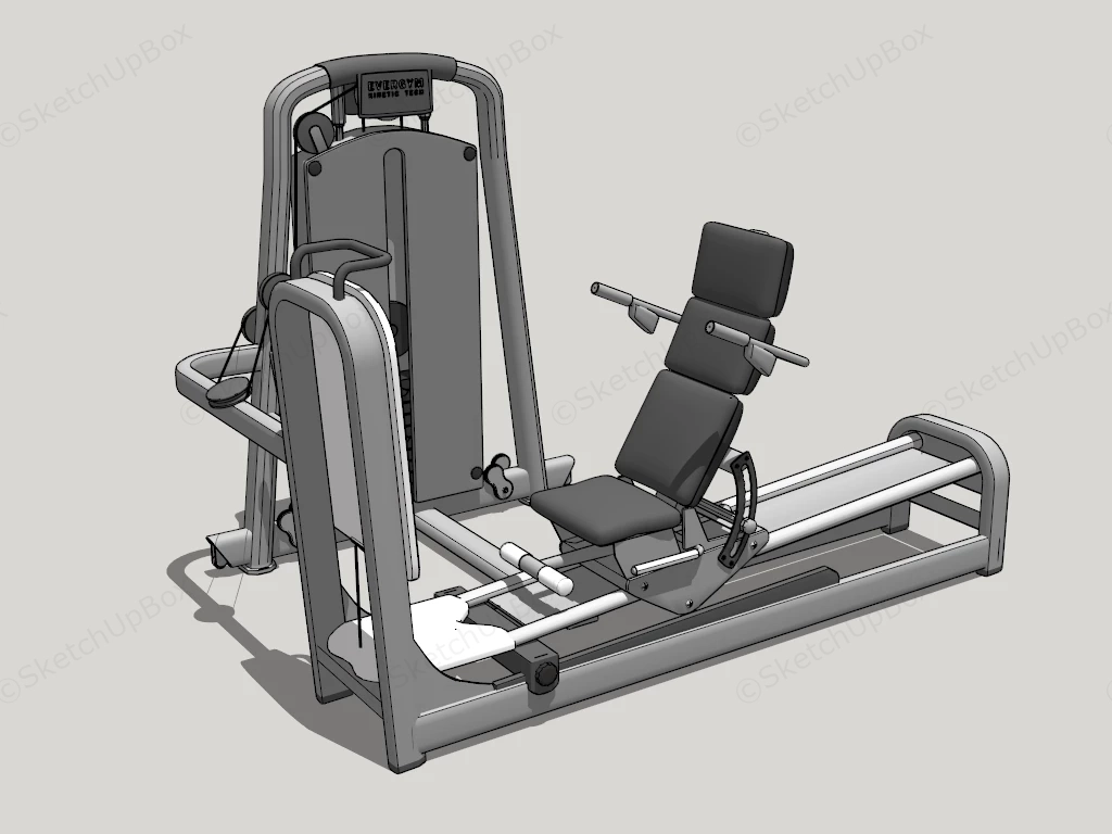 Seated Leg Press Machine sketchup model preview - SketchupBox