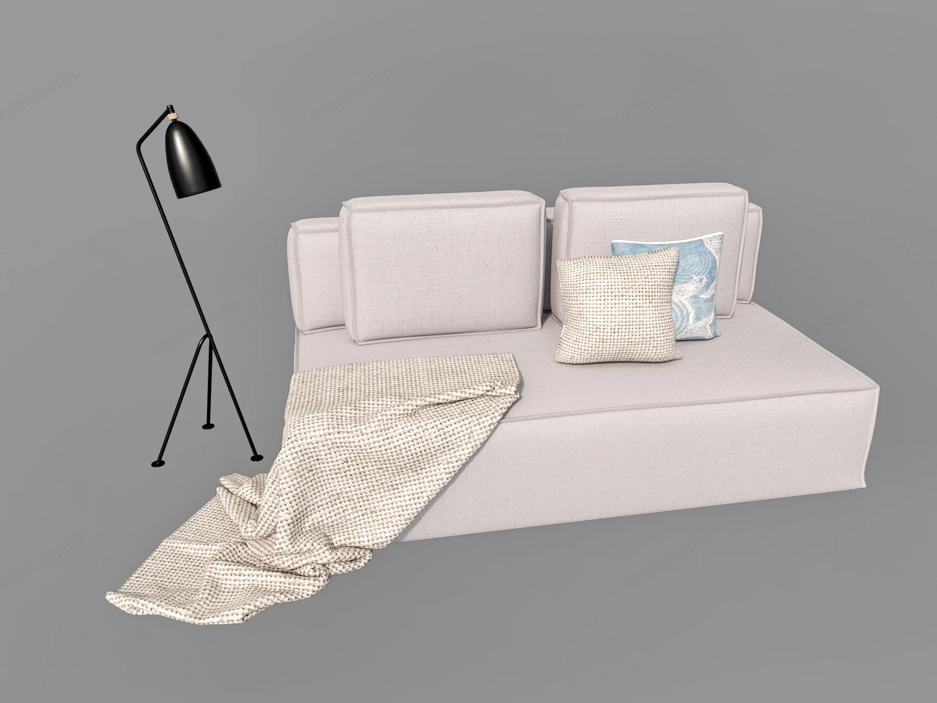 Modern Small Loveseat sketchup model preview - SketchupBox