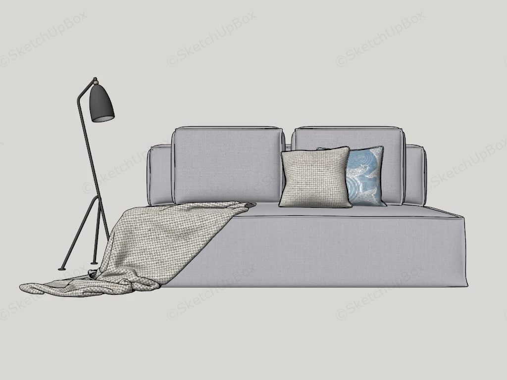 Modern Small Loveseat sketchup model preview - SketchupBox