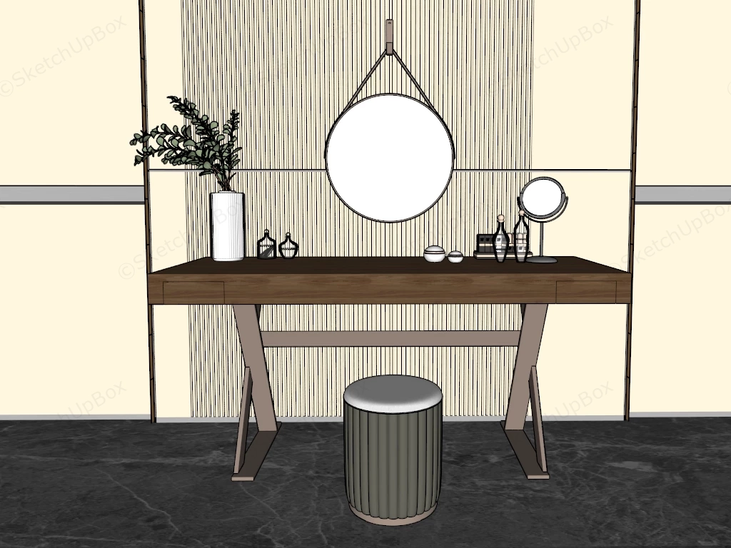 Modern Minimalist Dressing Table sketchup model preview - SketchupBox