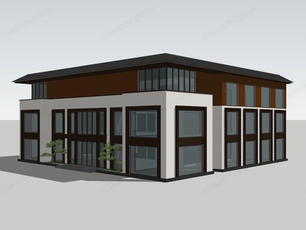 Small Commercial Office Building sketchup model preview - SketchupBox