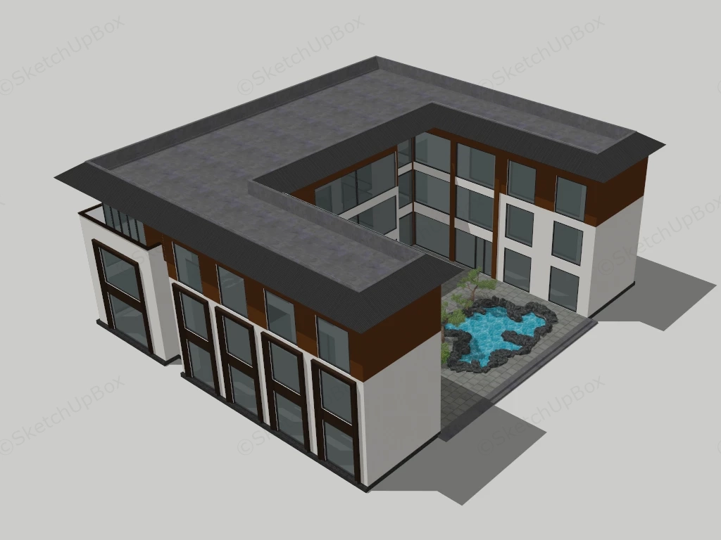 Small Commercial Office Building sketchup model preview - SketchupBox