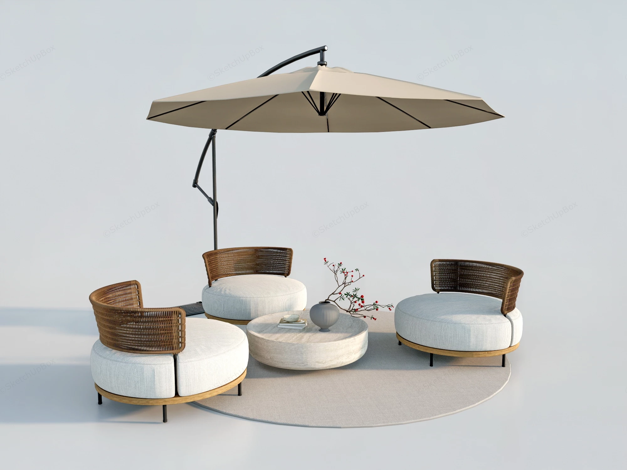 Luxury Patio Furniture Set sketchup model preview - SketchupBox