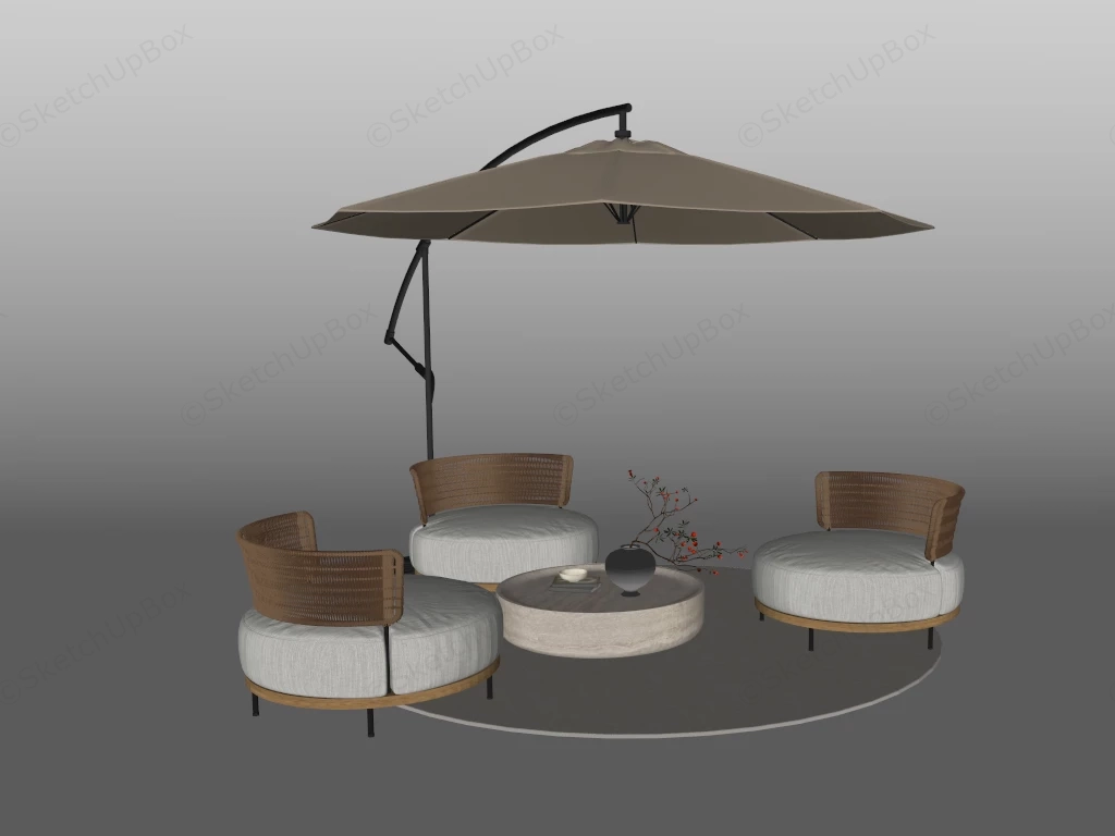Luxury Patio Furniture Set sketchup model preview - SketchupBox