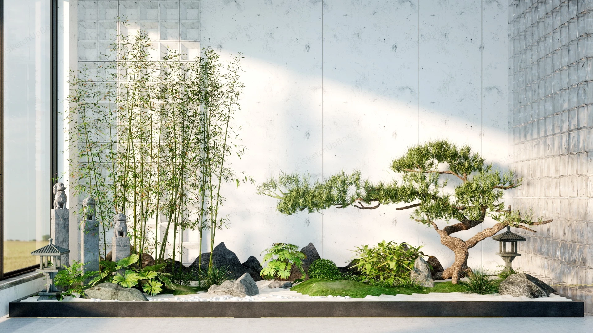 Indoor Zen Garden Design Ideas sketchup model preview - SketchupBox