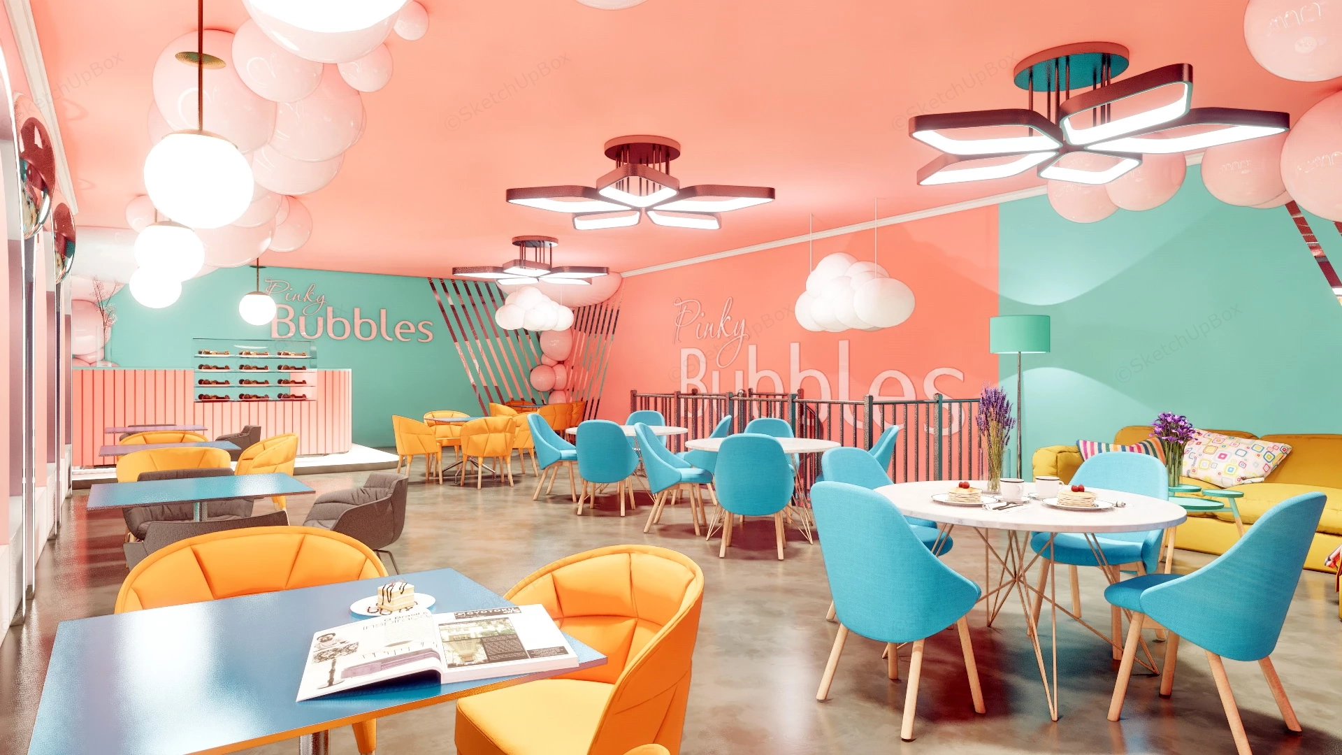 Pinky Bubbles Cafe sketchup model preview - SketchupBox