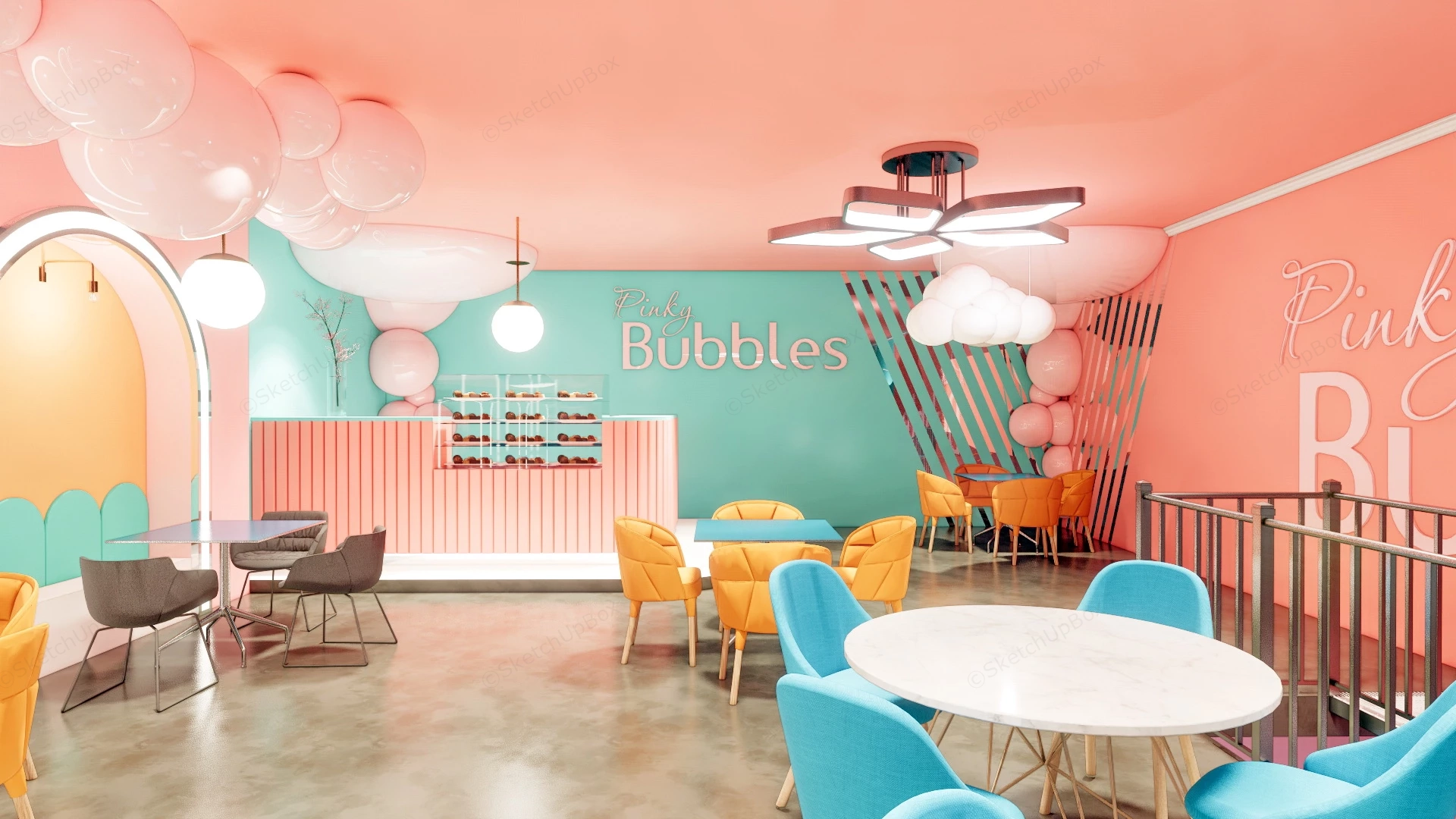 Pinky Bubbles Cafe sketchup model preview - SketchupBox