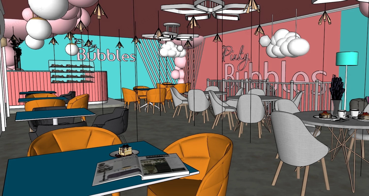 Pinky Bubbles Cafe sketchup model preview - SketchupBox