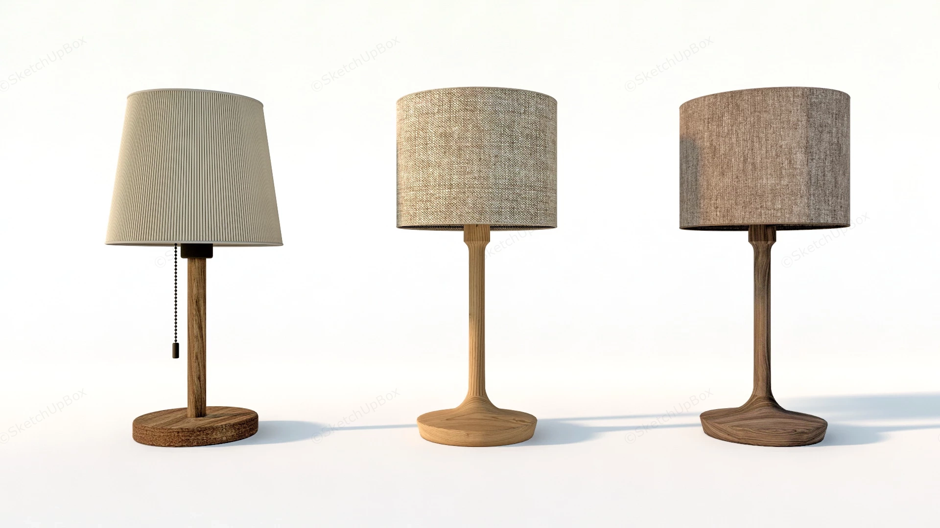 Minimalist Wood Table Lamps sketchup model preview - SketchupBox