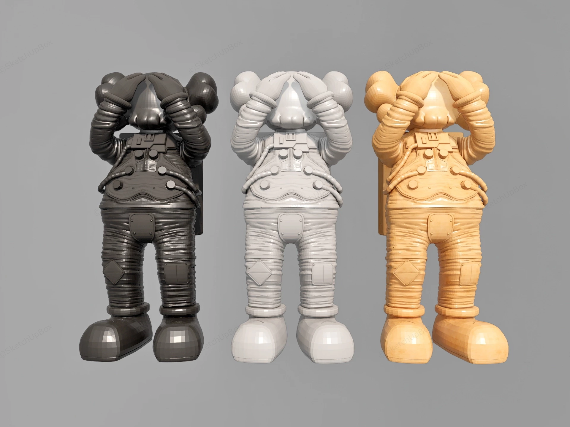 Kaws Holiday Space Figure Set sketchup model preview - SketchupBox