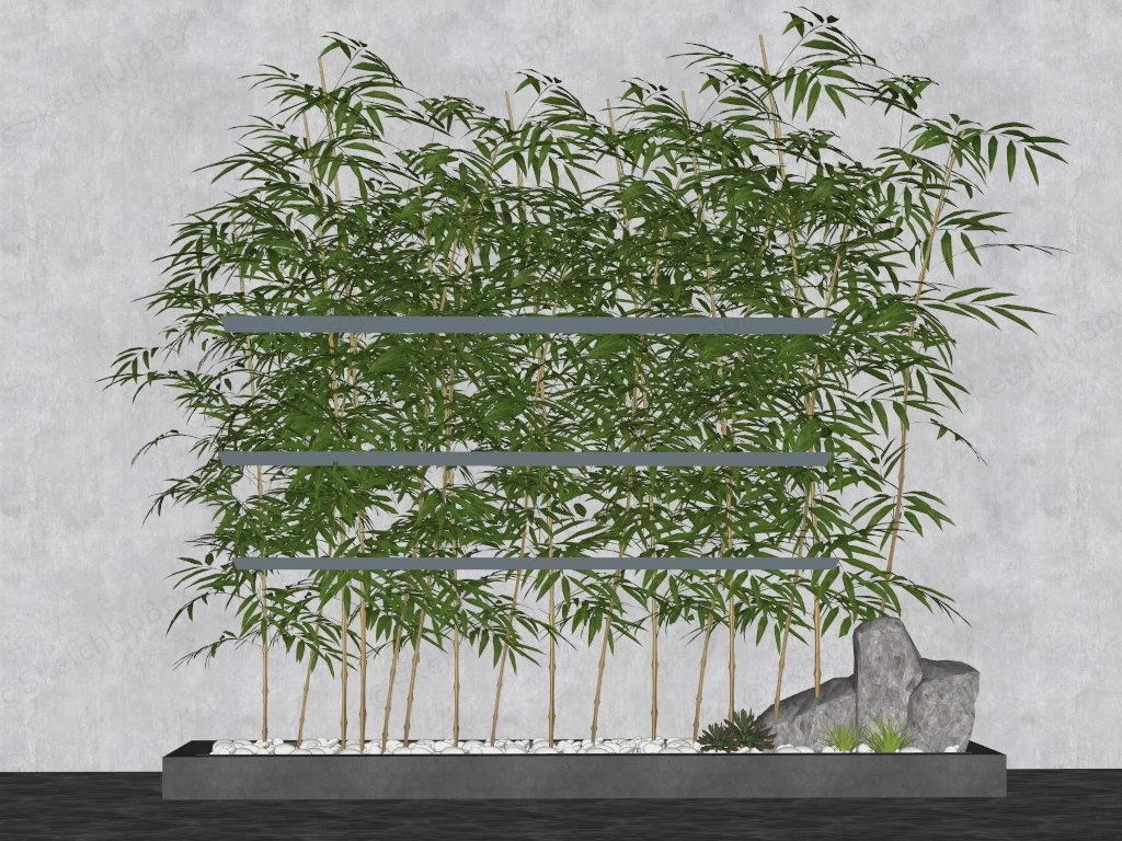 Bamboo Garden Bed sketchup model preview - SketchupBox