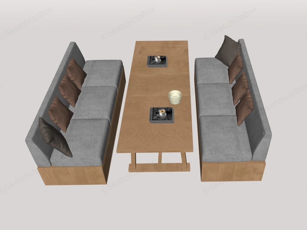 Modern Booth Seating sketchup model preview - SketchupBox