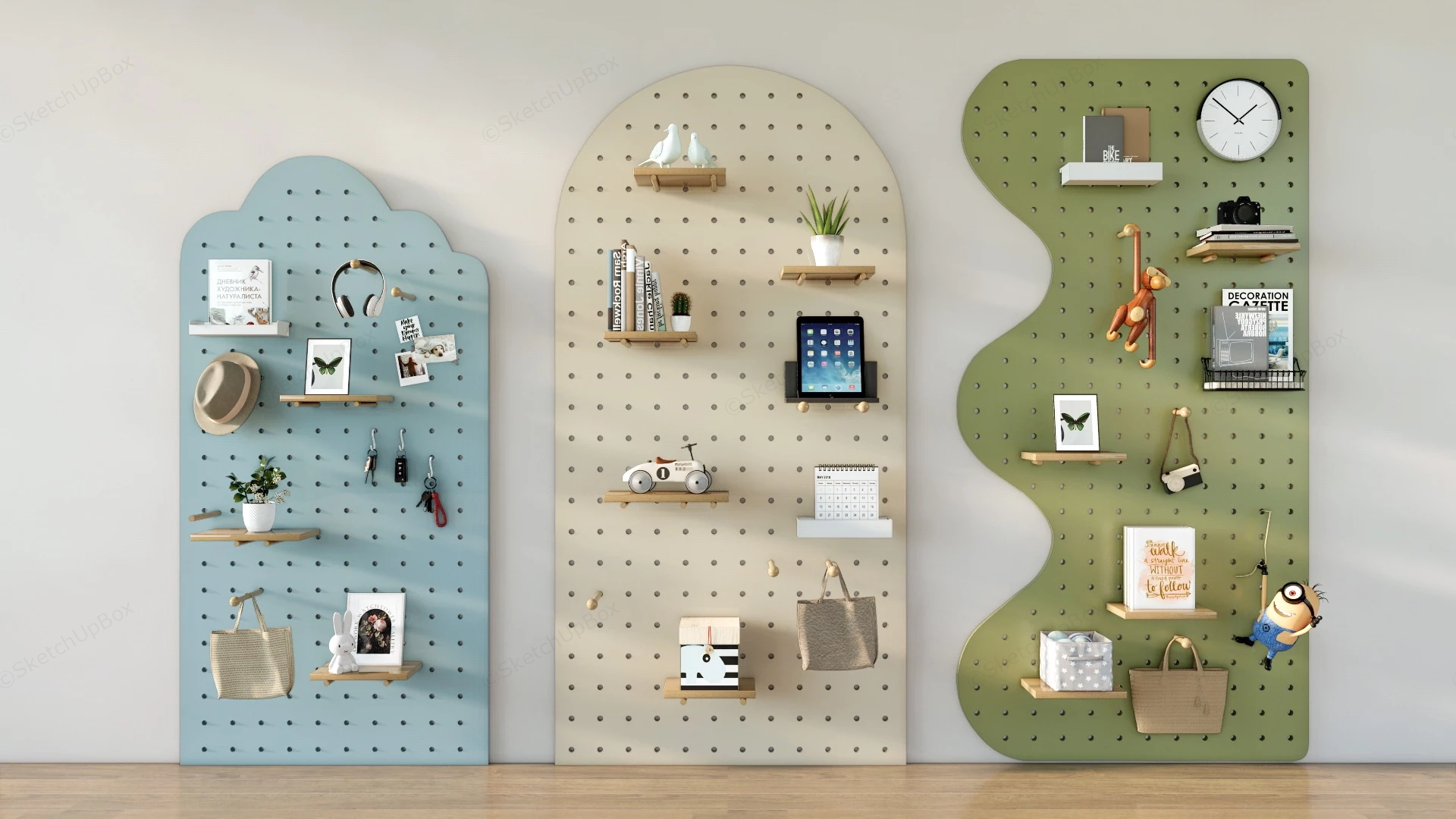 Pegboard Wall Ideas sketchup model preview - SketchupBox