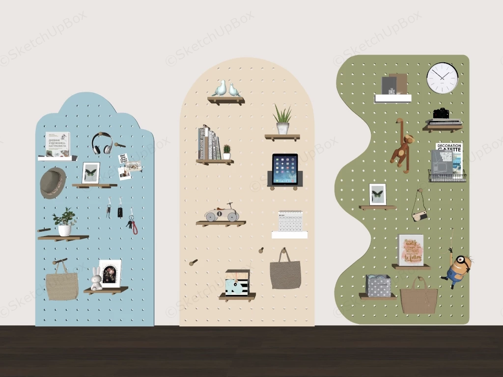 Pegboard Wall Ideas sketchup model preview - SketchupBox