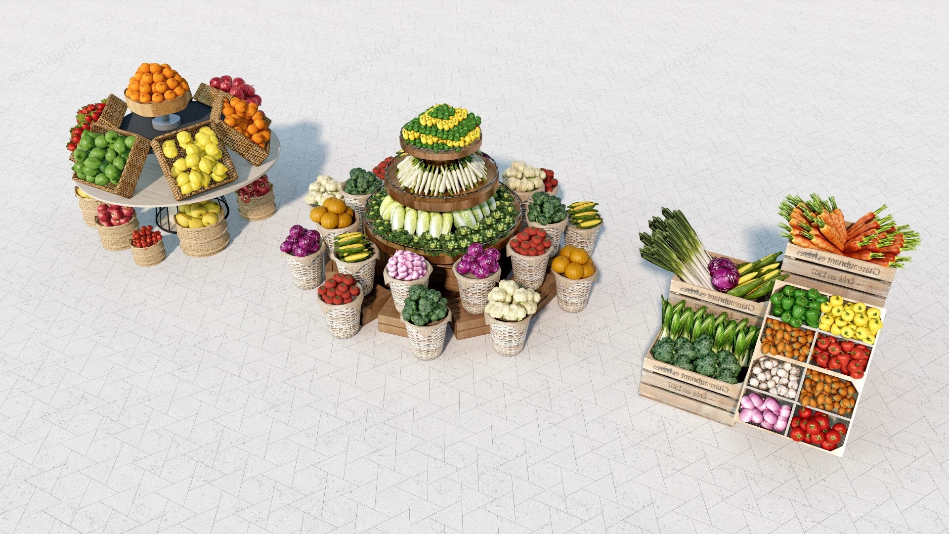 Fruit And Vegetable Display Ideas sketchup model preview - SketchupBox