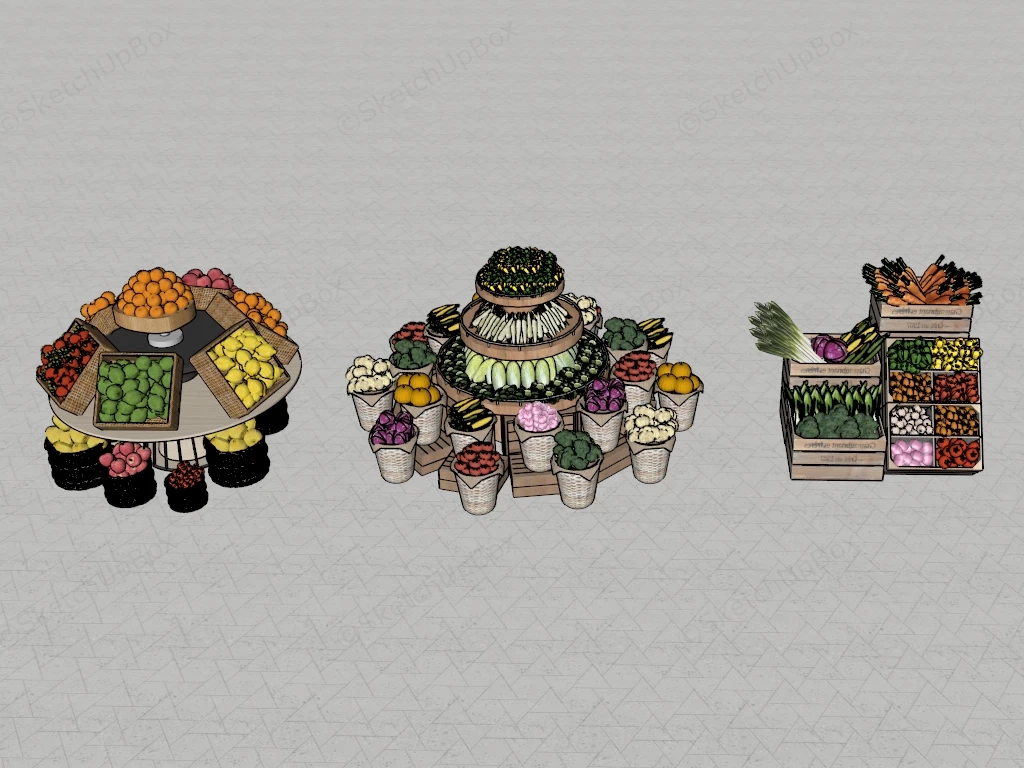 Fruit And Vegetable Display Ideas sketchup model preview - SketchupBox
