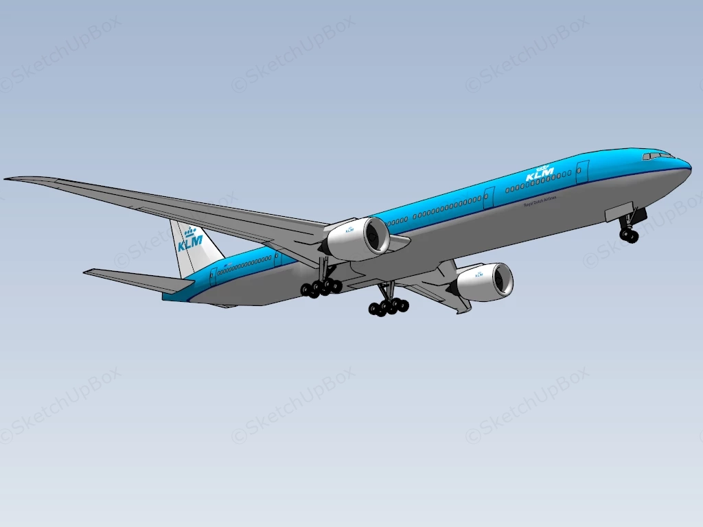KLM Airplane sketchup model preview - SketchupBox