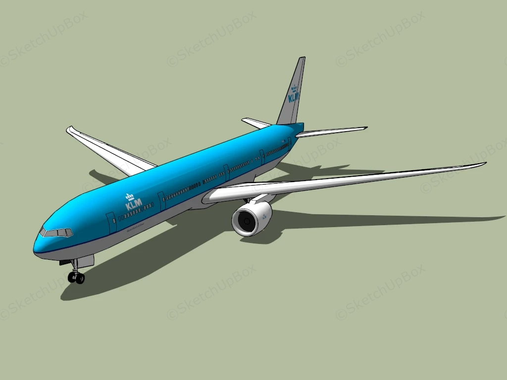 KLM Airplane sketchup model preview - SketchupBox