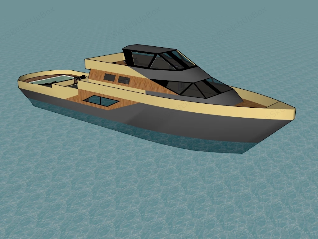 Motor Yacht sketchup model preview - SketchupBox
