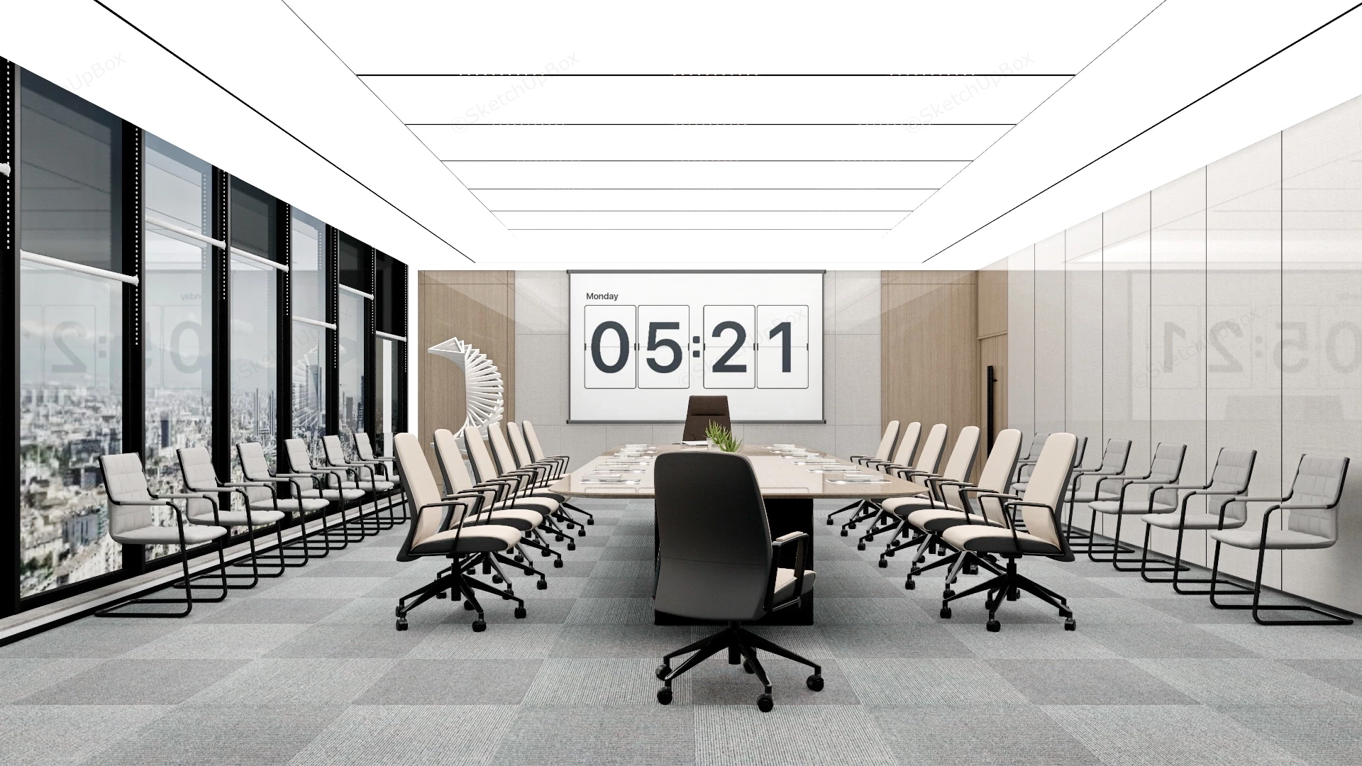 Executive Conference Room Design sketchup model preview - SketchupBox