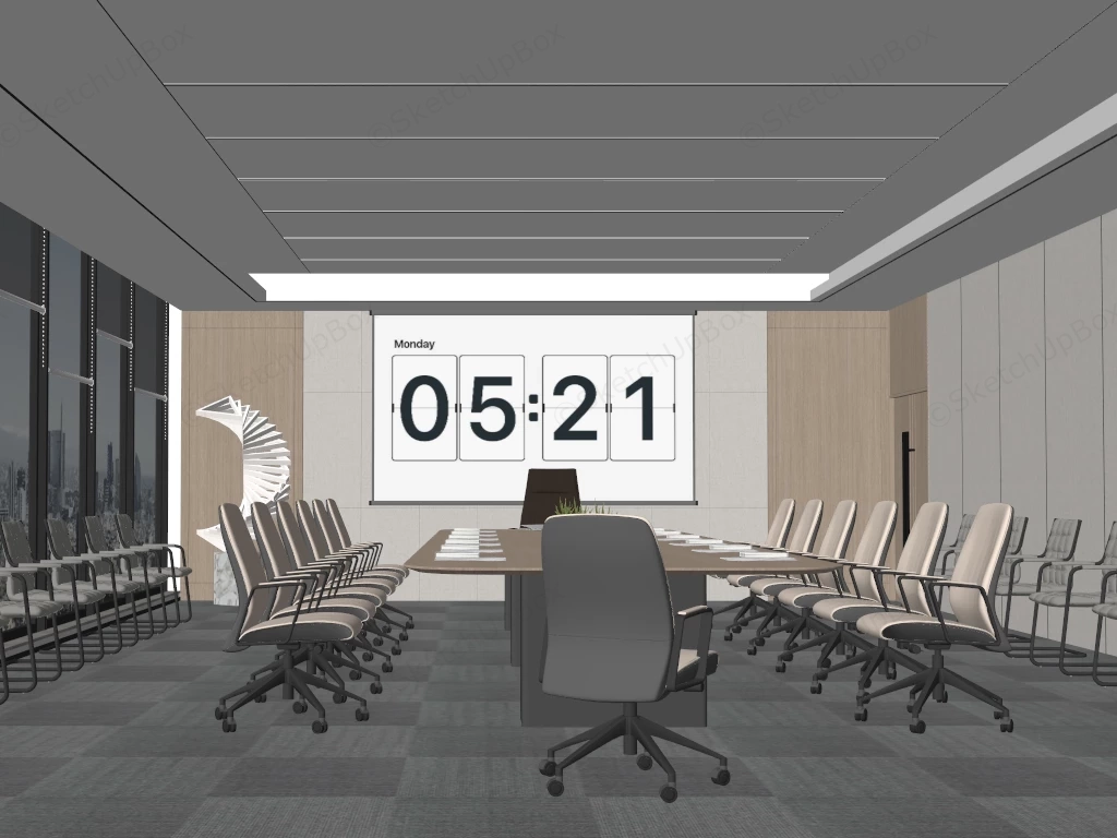 Executive Conference Room Design sketchup model preview - SketchupBox