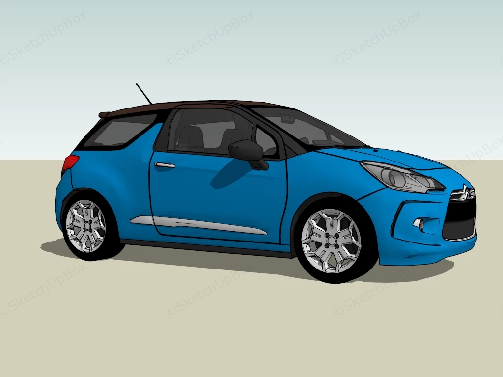 Citroen DS3 3 Door Hatchback sketchup model preview - SketchupBox