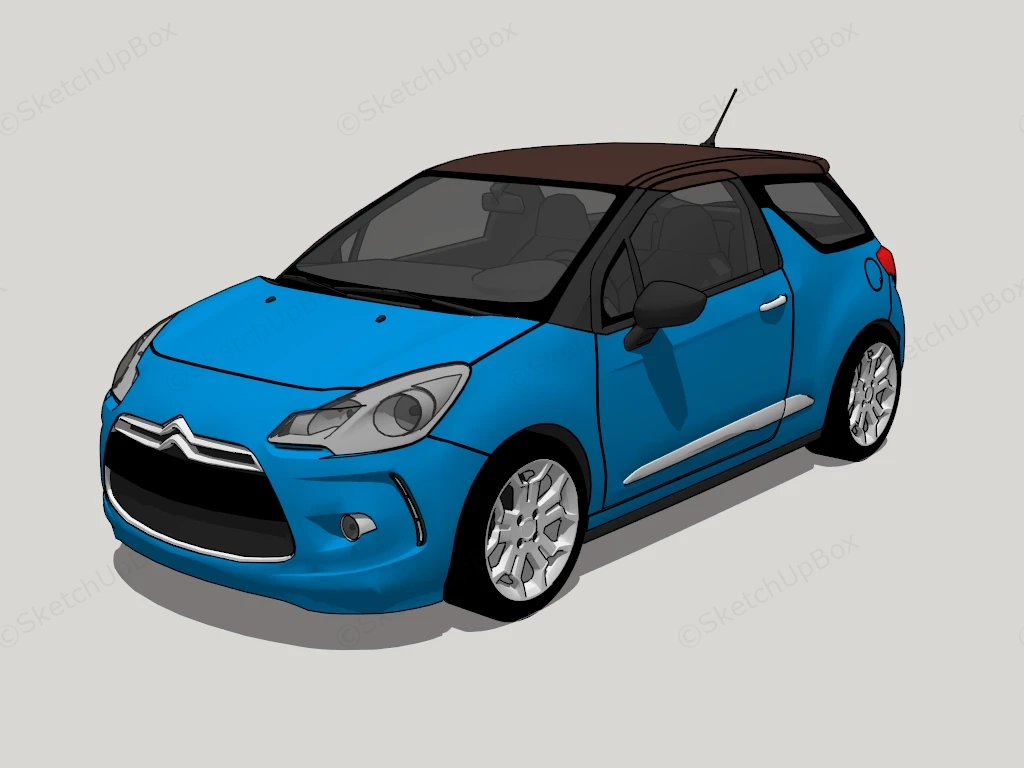Citroen DS3 3 Door Hatchback sketchup model preview - SketchupBox