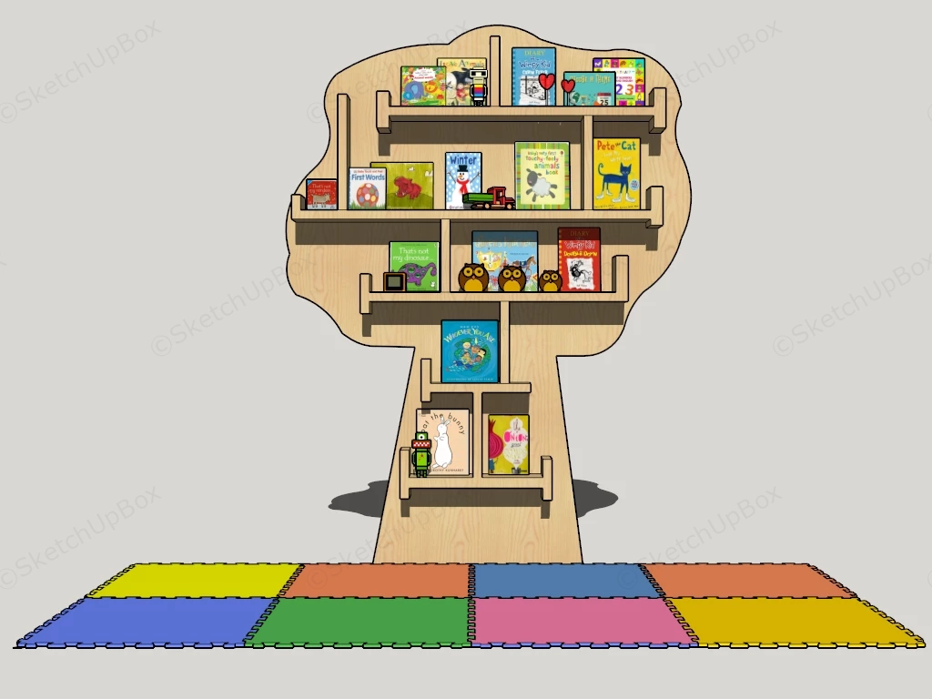 Kids Wooden Bookshelf sketchup model preview - SketchupBox