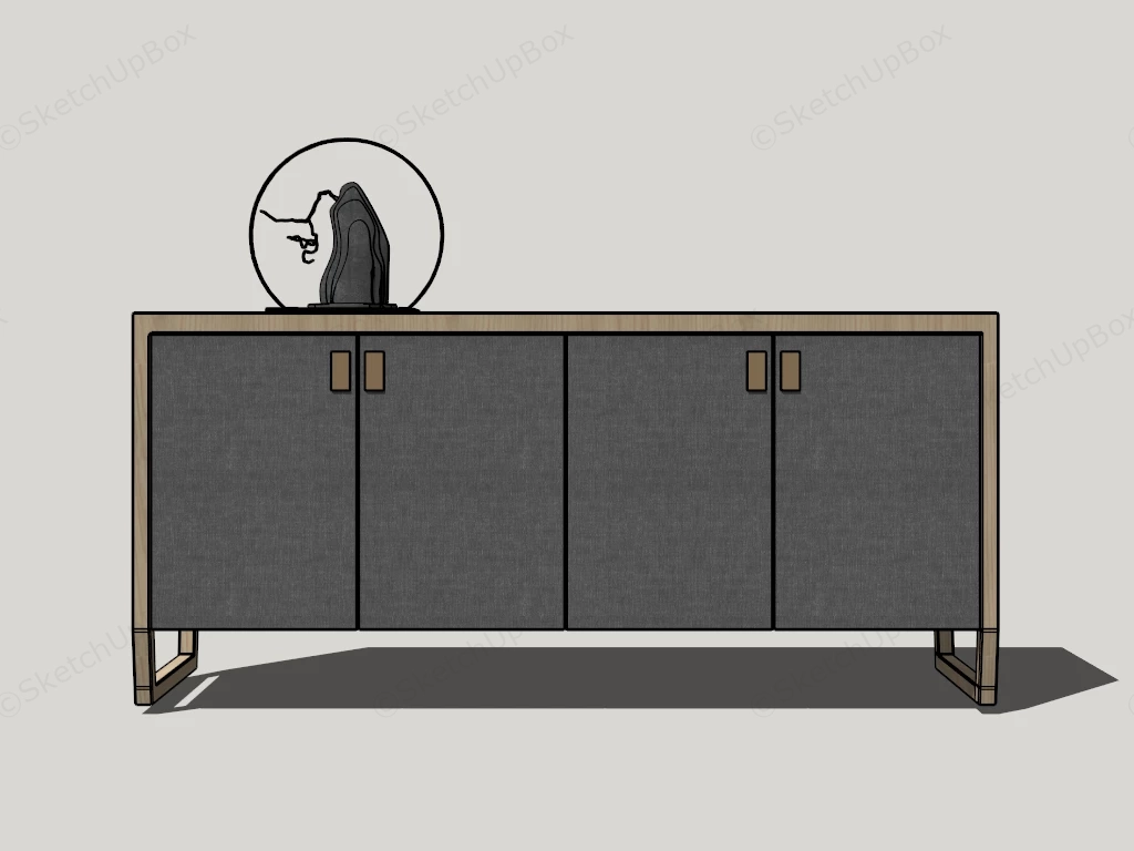 Zen Wood Sideboard sketchup model preview - SketchupBox