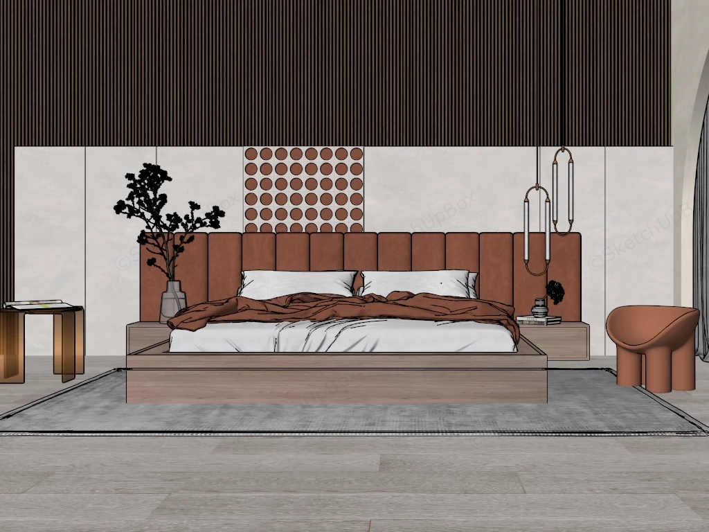 Wabi Sabi Bedroom Design Ideas sketchup model preview - SketchupBox