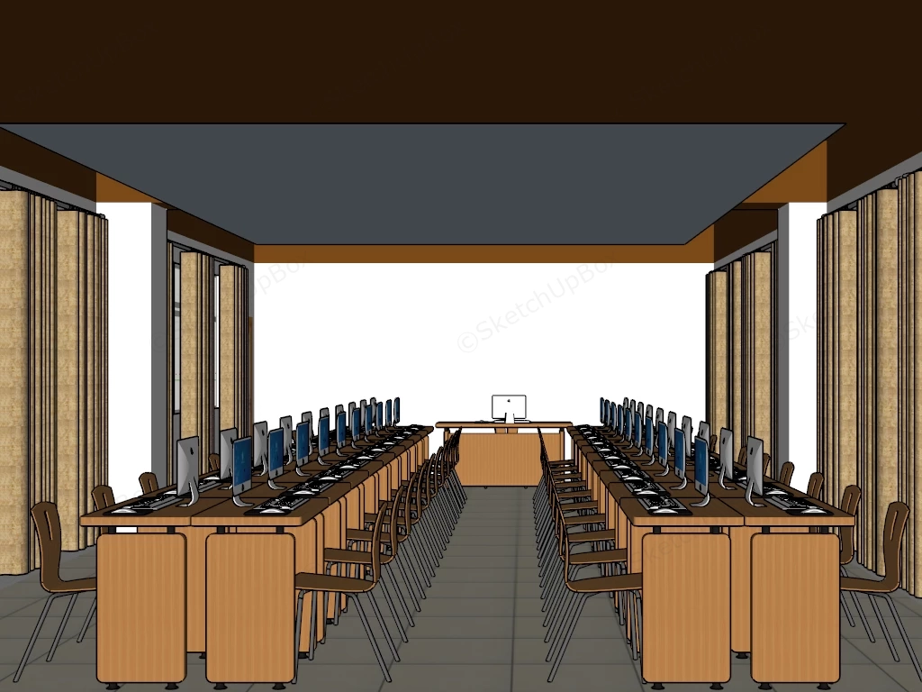 Computer Classroom Design sketchup model preview - SketchupBox