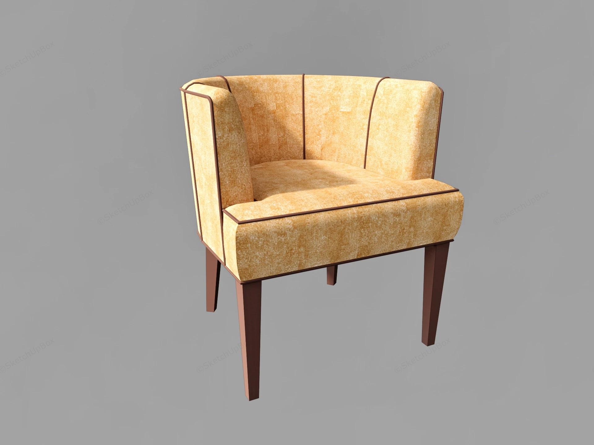 Beige Tub Chair sketchup model preview - SketchupBox