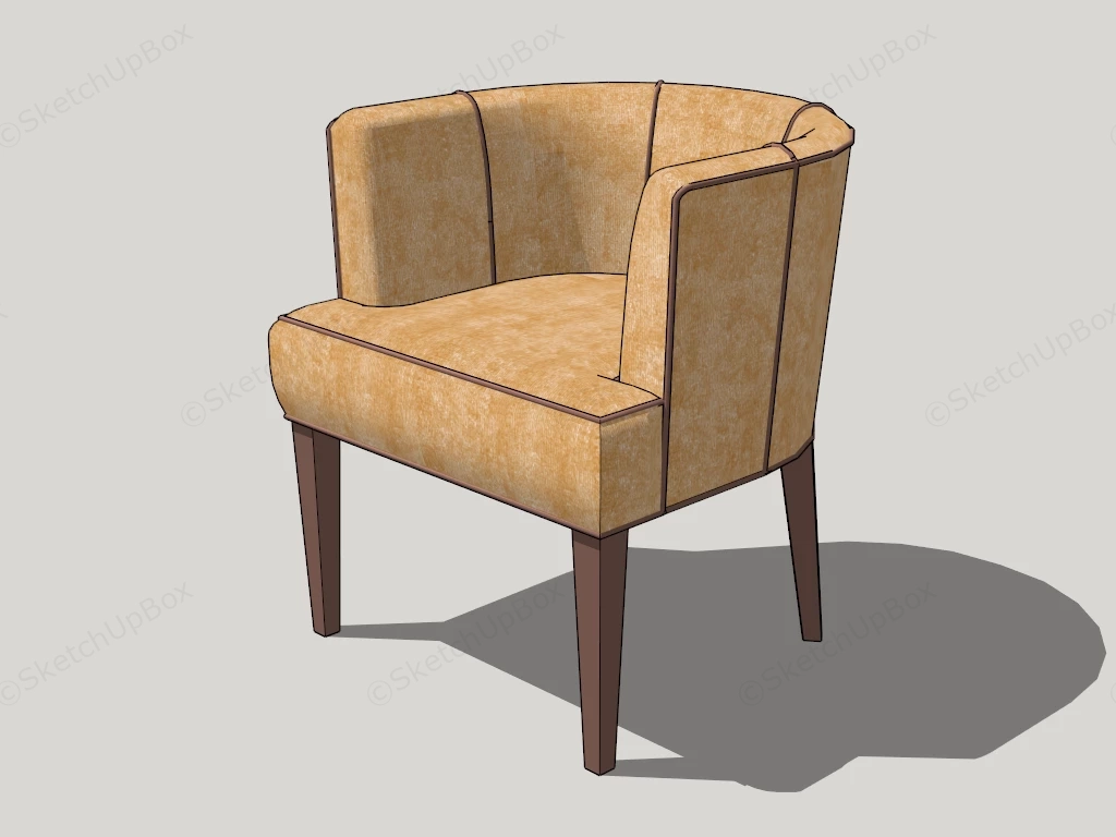 Beige Tub Chair sketchup model preview - SketchupBox