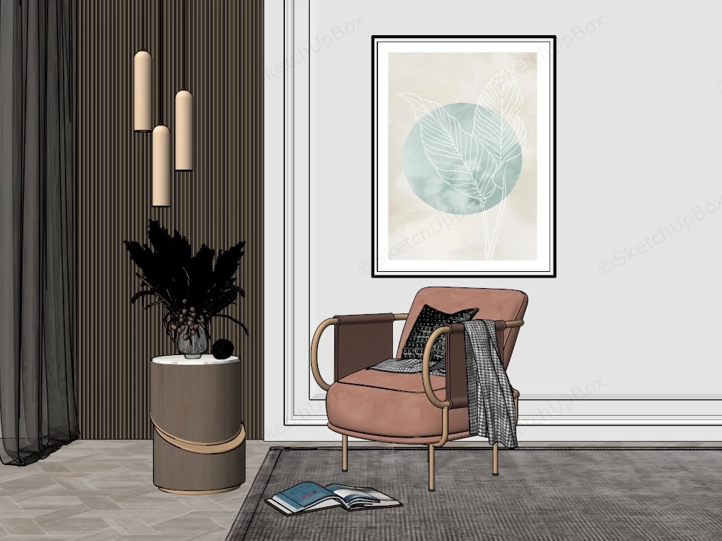 Luxury Accent Chair sketchup model preview - SketchupBox