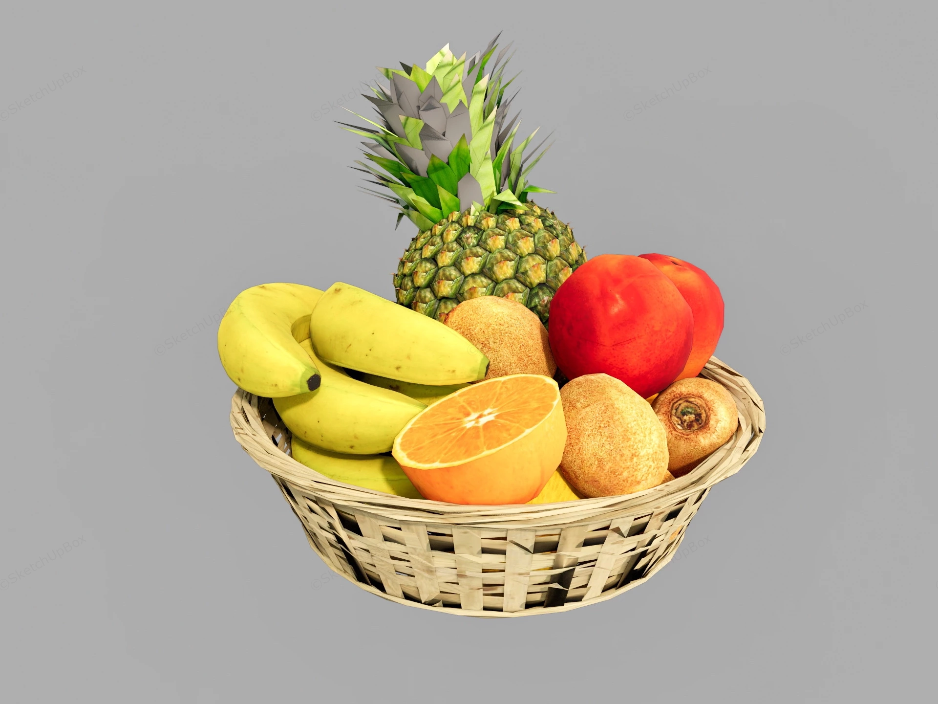 Fruits In Basket sketchup model preview - SketchupBox
