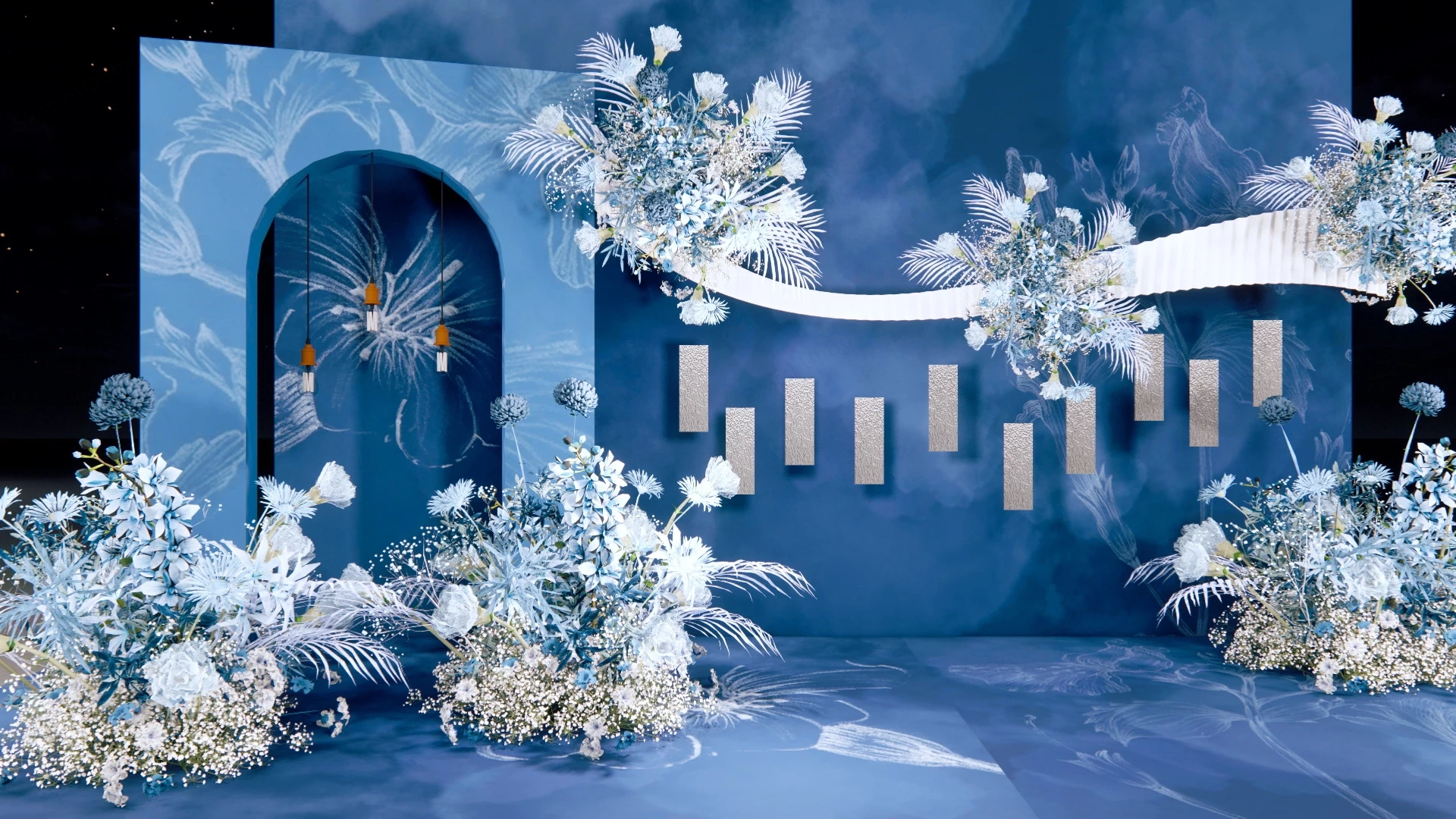 Blue Dream Wedding Decor sketchup model preview - SketchupBox