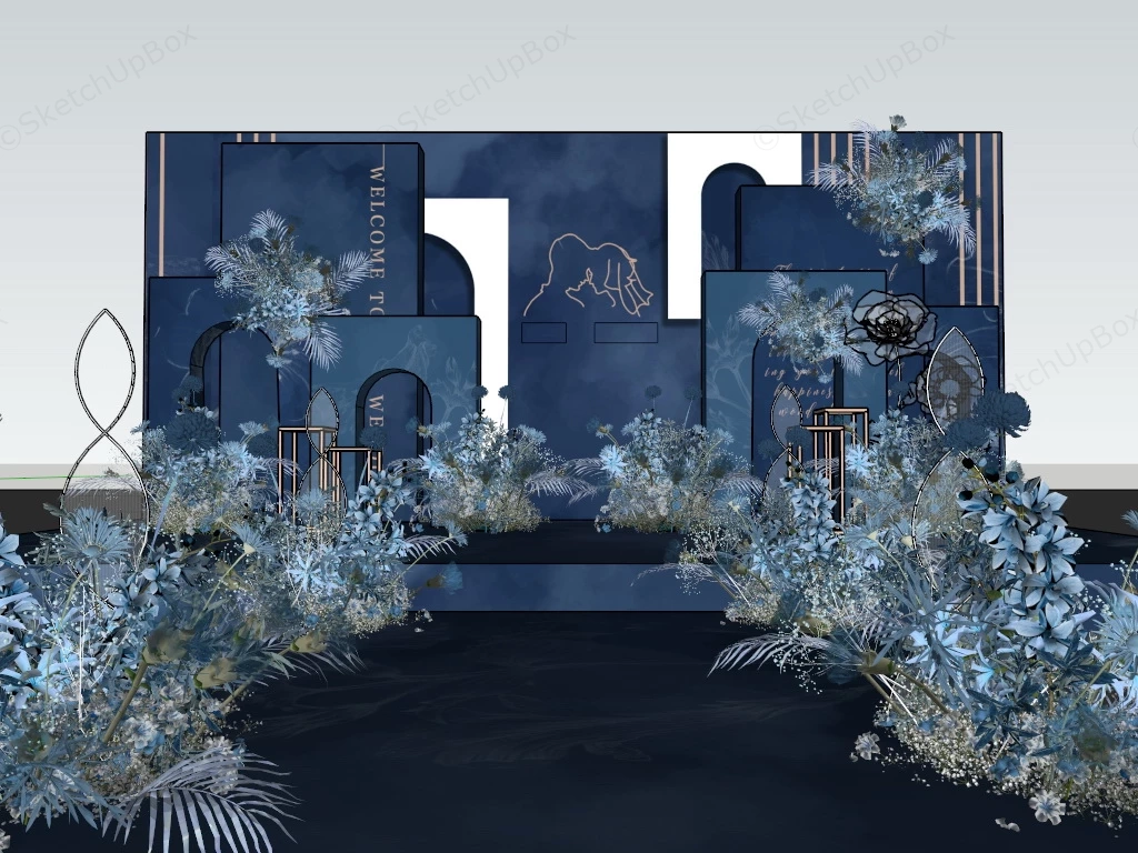 Blue Dream Wedding Decor sketchup model preview - SketchupBox