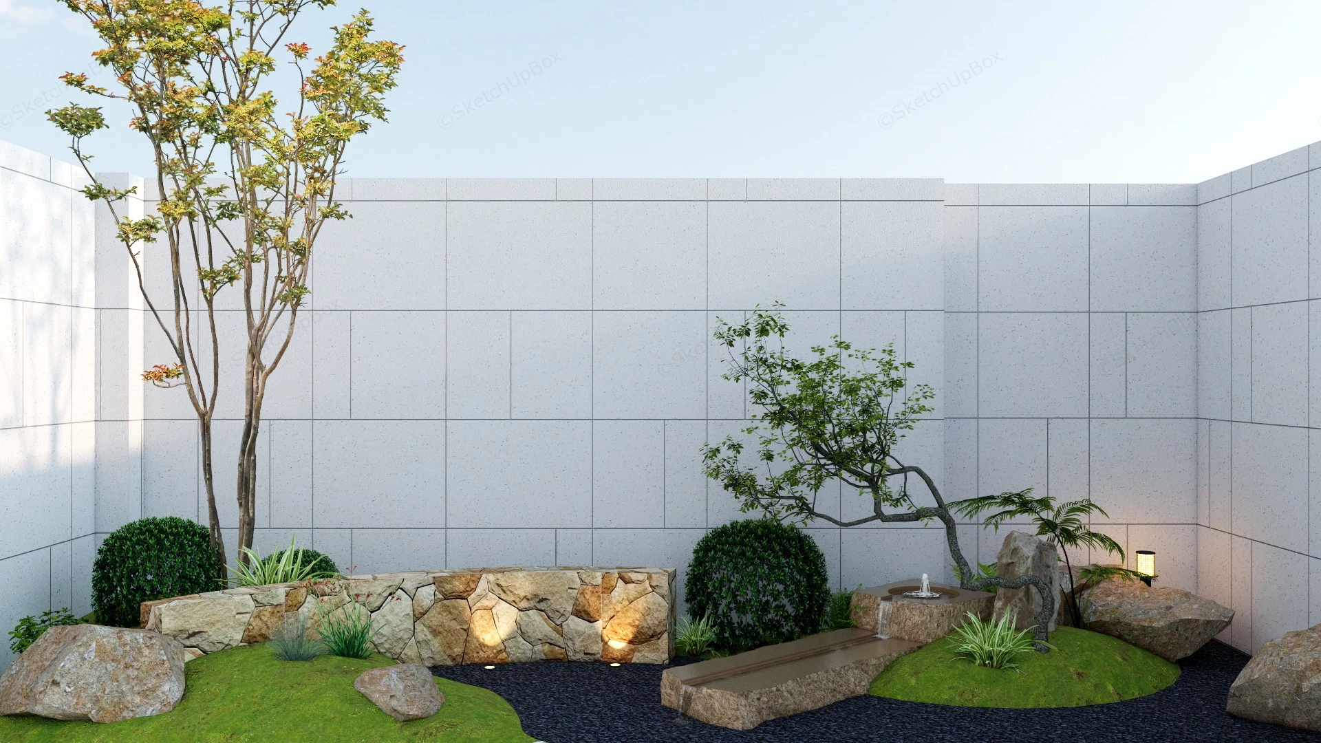 Small Backyard Garden sketchup model preview - SketchupBox