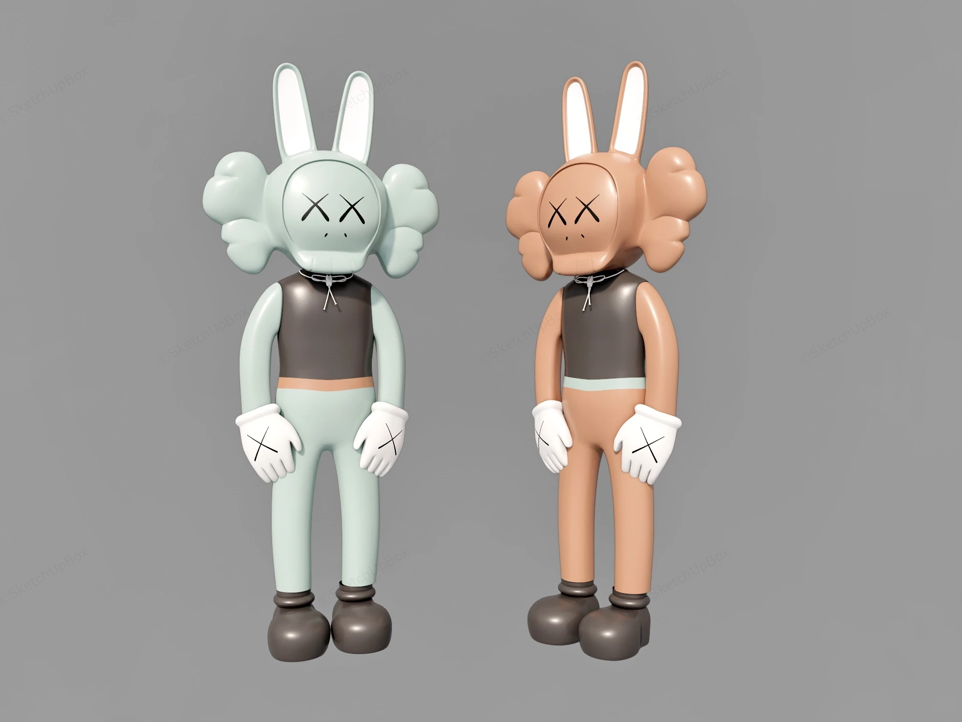 Kaws Bunny Figurine sketchup model preview - SketchupBox