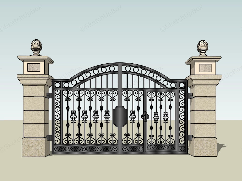 Iron Driveway Gates sketchup model preview - SketchupBox